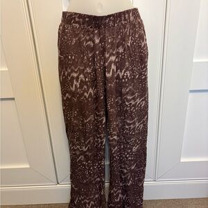Olivaceous Patterned Wide Leg Pants
